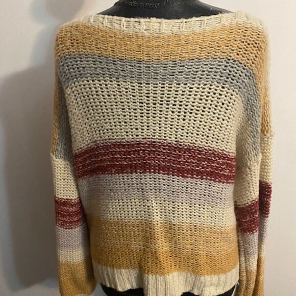 Easel Multi-color stripe knit sweater, size M - Picture 2 of 5
